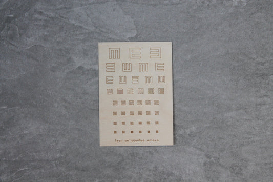 Vision test card