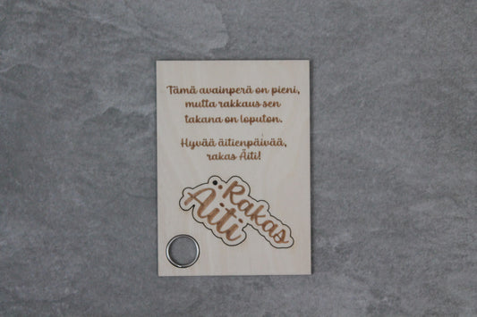 Äitienpäiväkortti avaimenperällä